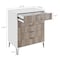 Manhattan Comfort 3-Piece DUMBO 5-Drawer Tall Dresser, 3-Drawer Standard Dresser and Nightstand 2.0 in White and Grey 3-DB09-WG - alternate 3